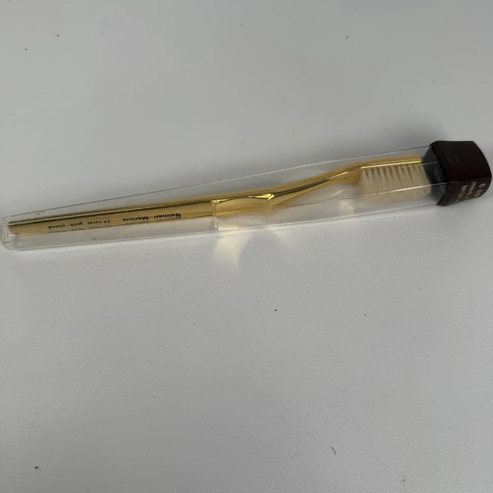 Neiman Marcus 24 Carat gold-plated toothbrush‎ *New in original case* Vintage